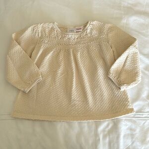 Zara kids Size 2-3 years Smock Structured Blouse in Cream